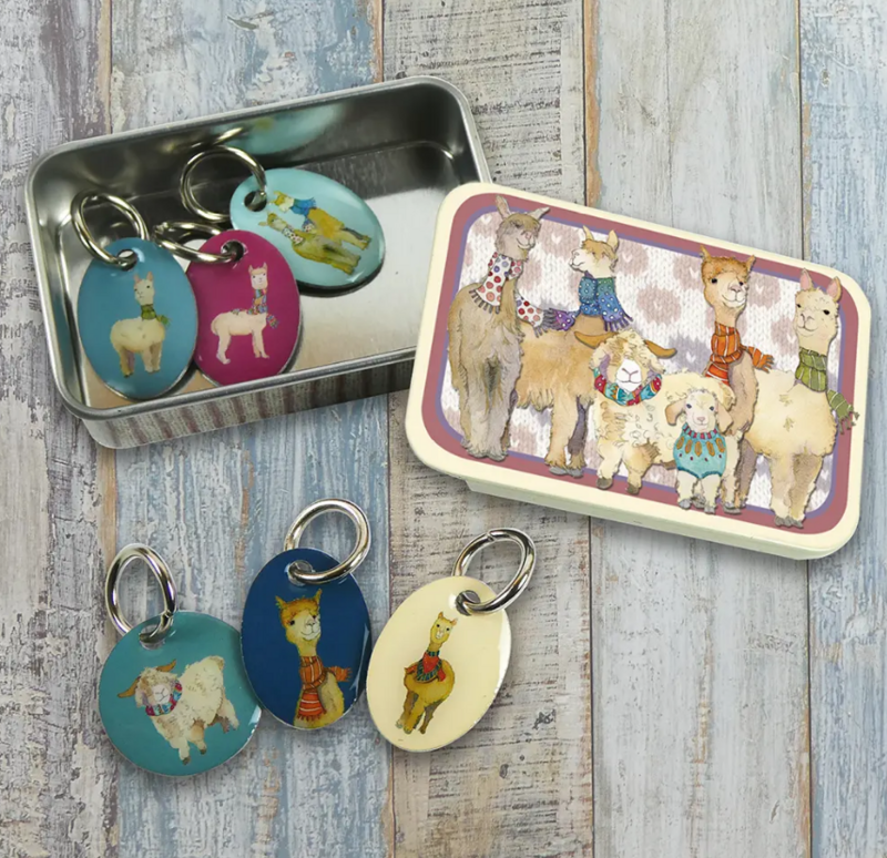Alpacas &amp; Friends - Stitch Markers or Progress Keepers in a Pocket Tin - Set of 6