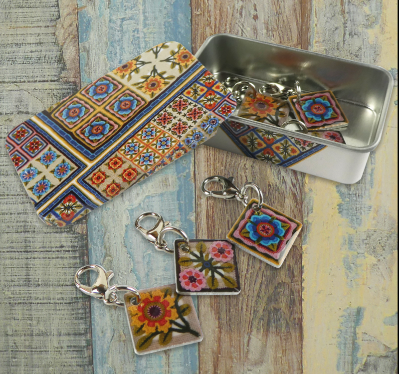 Spirit of Flora - Stitch Markers or Progress Keepers in a Pocket Tin - Set of 6