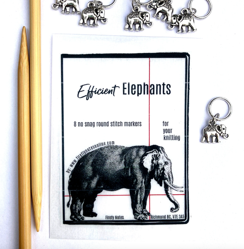 Elephants Stitch Marker Pack - Set of 8