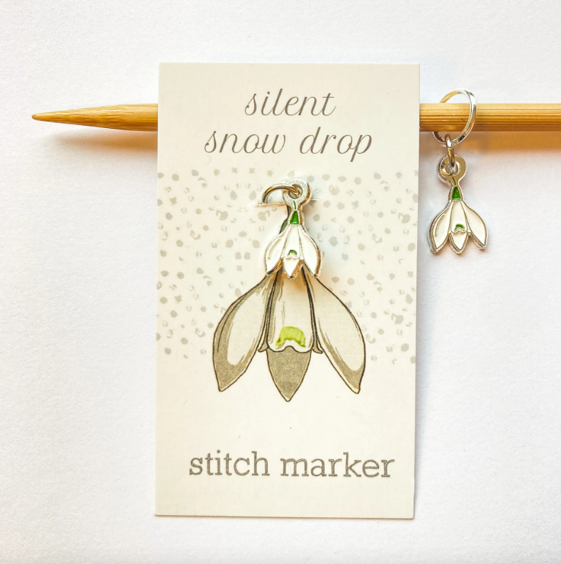 Snow Drop Stitch Marker or Progress Keeper