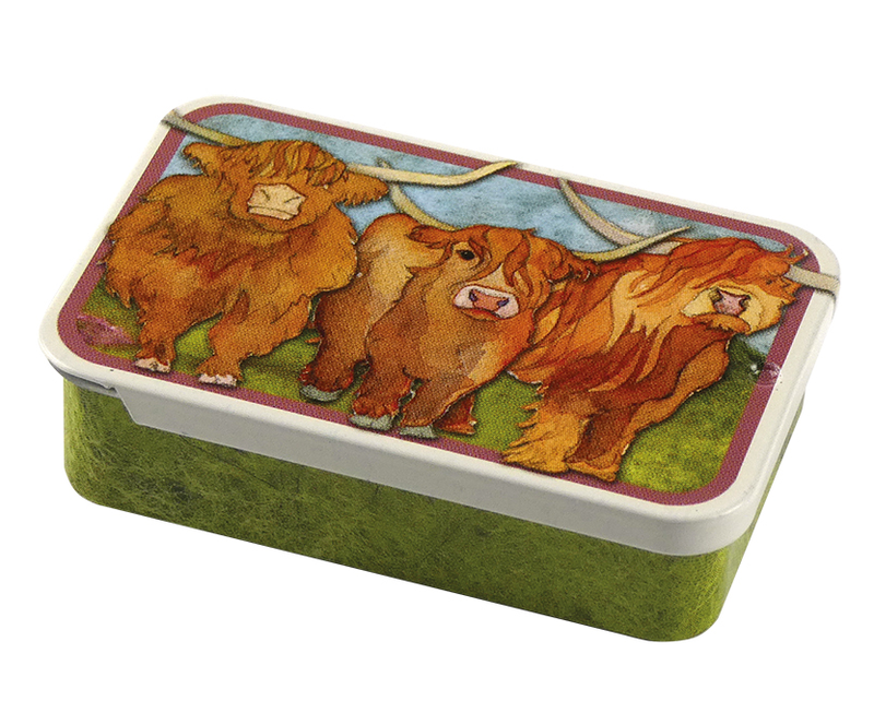 Highland Cow Notions Tin - Pocket Slider Highland Cow Notions Tin - Pocket Slider