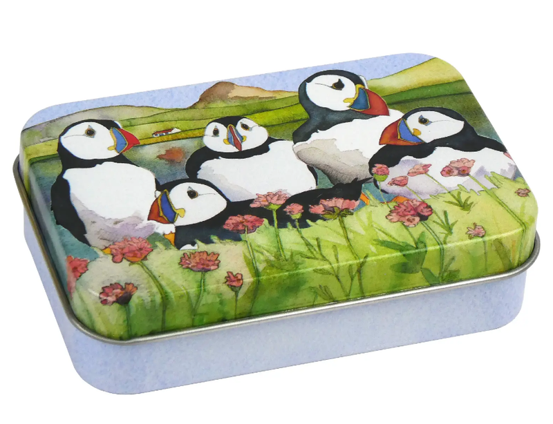 Puffins Rectangular Tin - Hinged Lid Puffins Rectangular Tin - Hinged Lid
