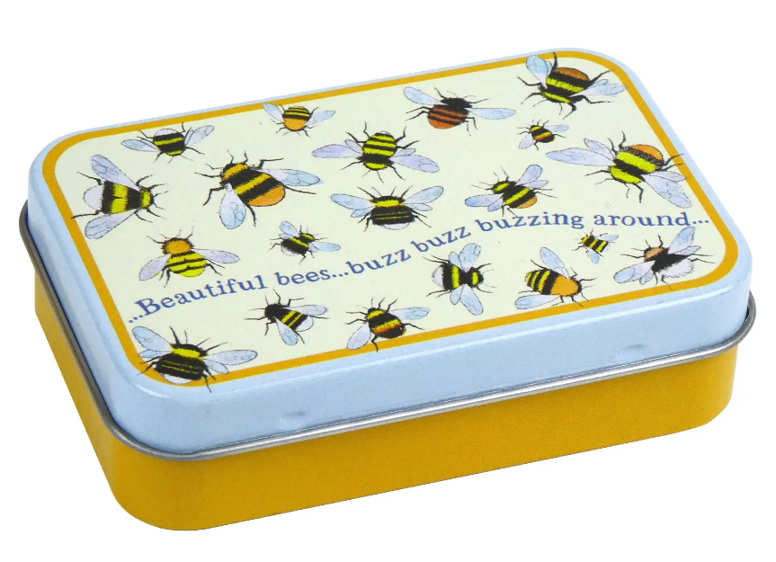 Beeutiful Bees Rectangular Tin - Hinged Lid