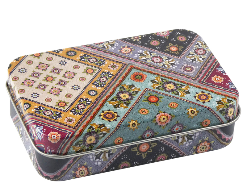 Fruit Garden Rectangular Tin - Hinged Lid Fruit Garden Rectangular Tin - Hinged Lid