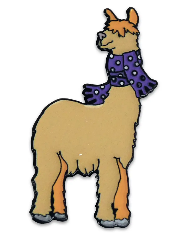 Alpaca in Purple Scarf Enamel Pin Alpaca in Purple Scarf Enamel Pin