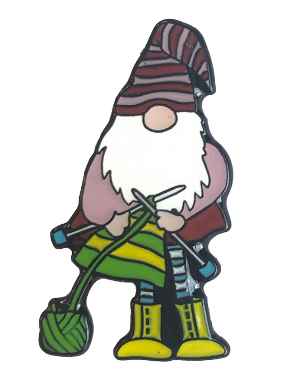 Knitting Gnome Enamel Pin