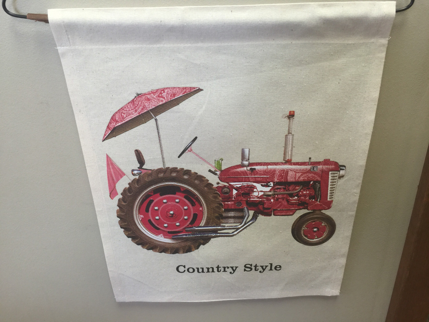 Country style tractor flag