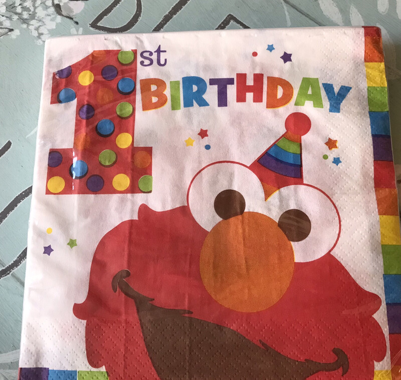 Elmo Turns 1 Dinner Napkin