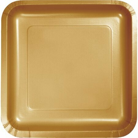 Glittering Gold SQUARE 9IN PLATE PAPER