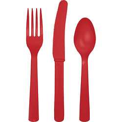 Classic Red Assorted Cutlery 24ct