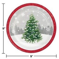 WINTER TREE LUCHEON PLATE 9IN  -  8CT
