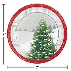 WINTER TREE 7INCH PLATE - 8CT