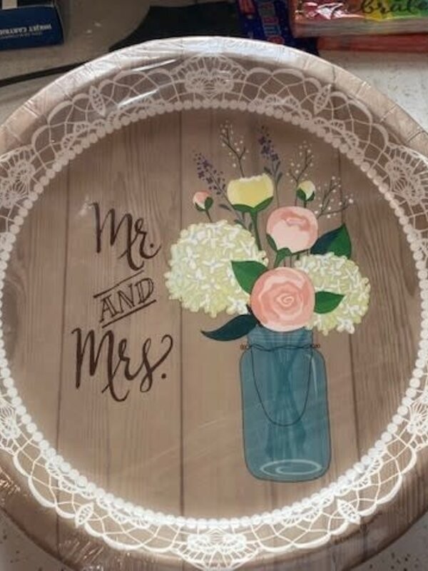 8ct - 10in RUSTIC WEDDING PLATE