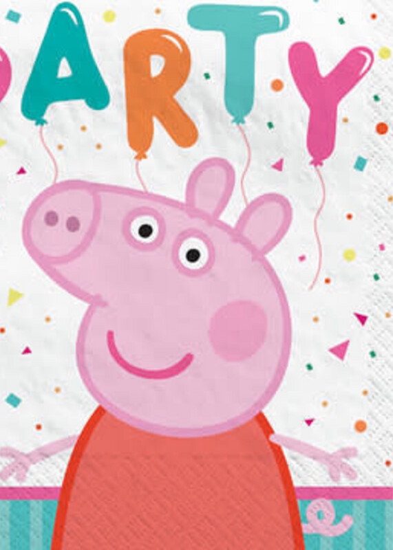 Peppa Pig Confetti Party Beverage Napkins, 5in, 16ct
