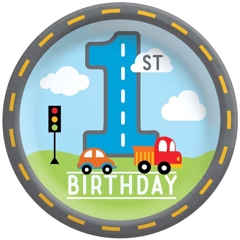 On the Road 1st Birthday 6 3/4&quot; Plates