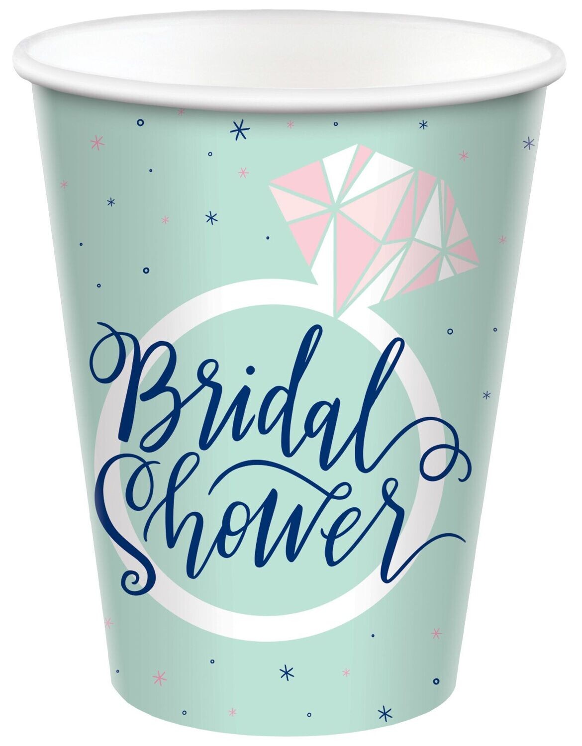Mint Bridal Shower 9 oz Paper Cups 8 count