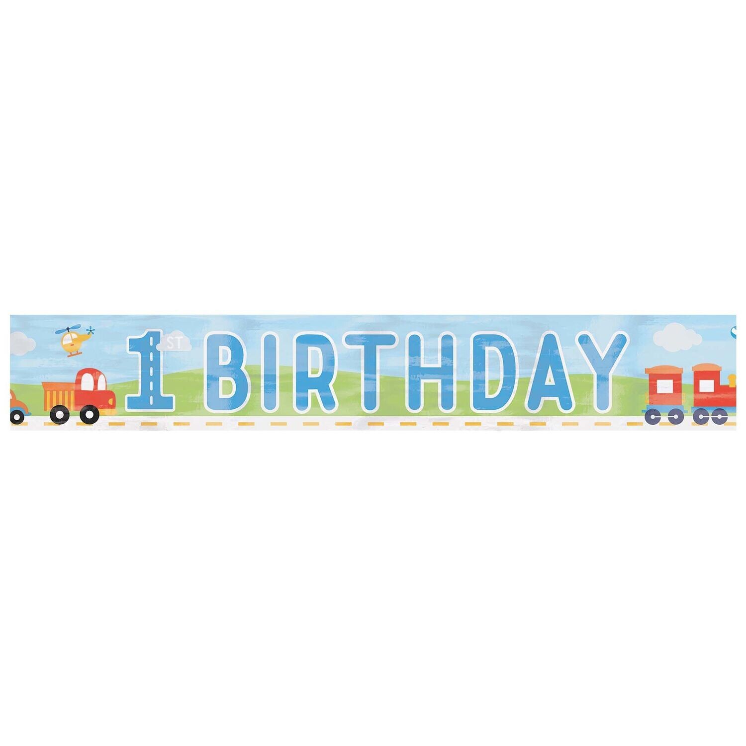 On the Road 1st Birthday Foil Banner