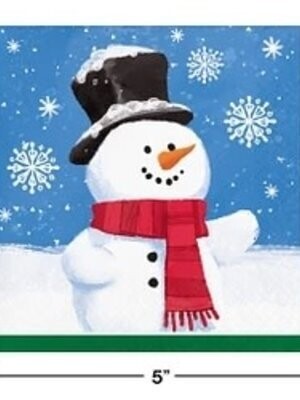 Smiling Snowmen Luncheon Napkin