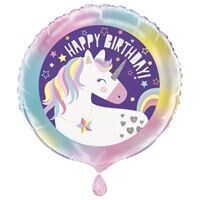 Unicorn Round Foil Balloon 18 inch w/ Helium