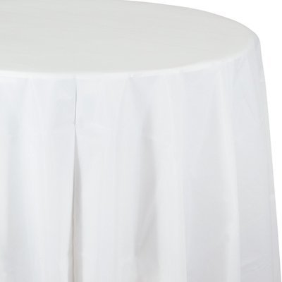 WHITE PLASTIC ROUND TABLE COVER