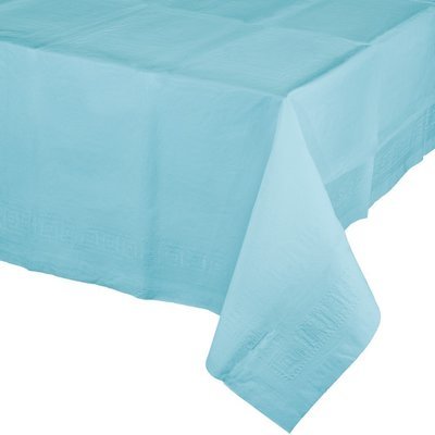 PASTEL BLUE SQUARE  PLASTIC LINED  TABLE COVER