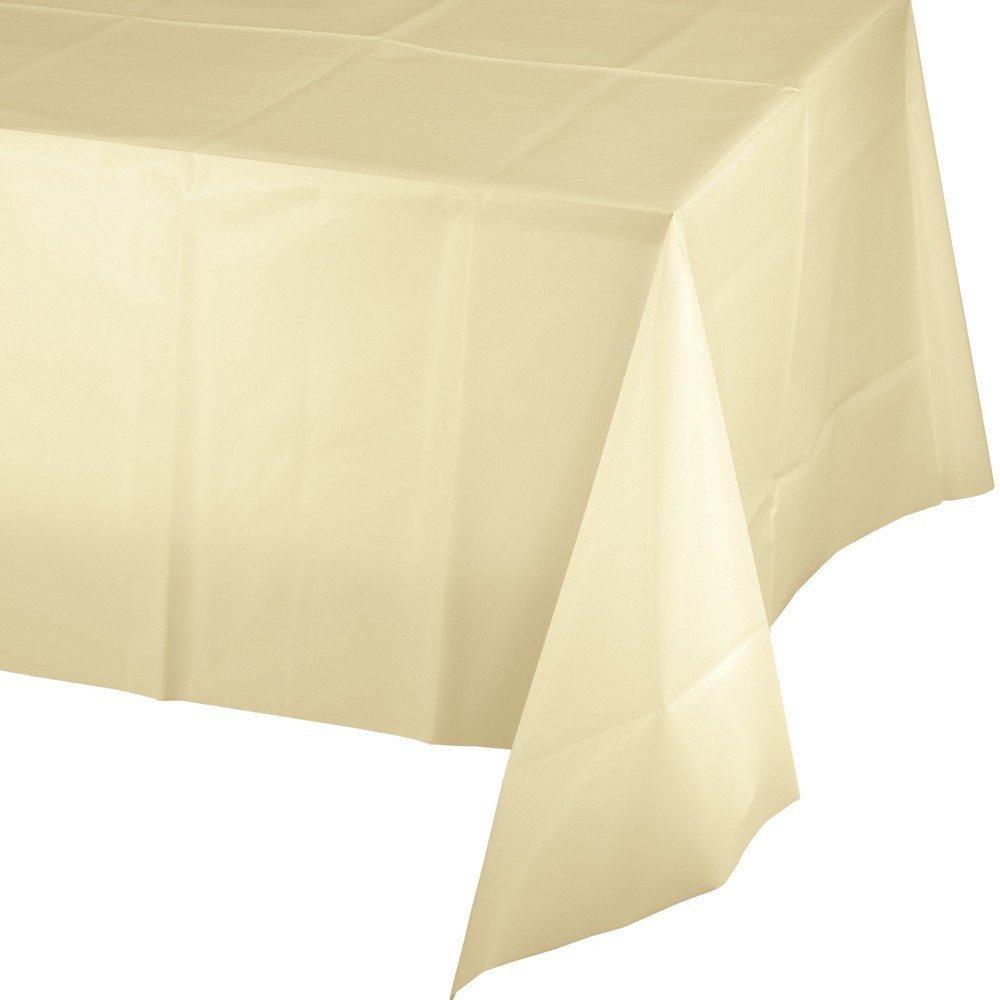 IVORY PLASTIC TABLE COVER