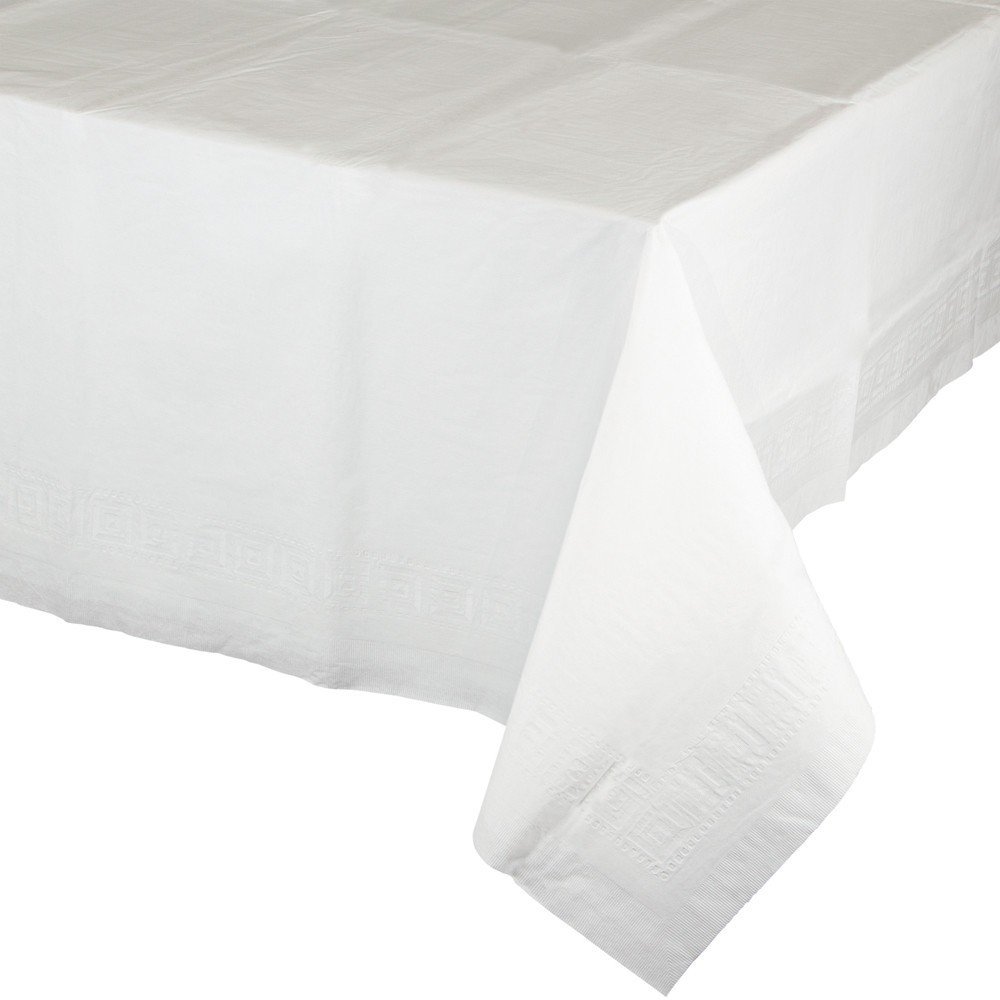 WHITE PLASTIC LINED TABLE COVER