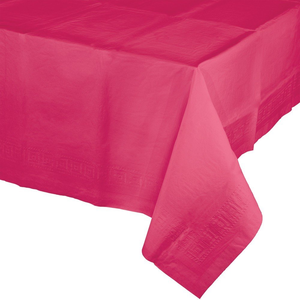 HOT MEGENTA PLASTICLINED TABLE COVER