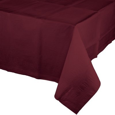 BURGANDY  PLASTIC LINED TABLE COVER
