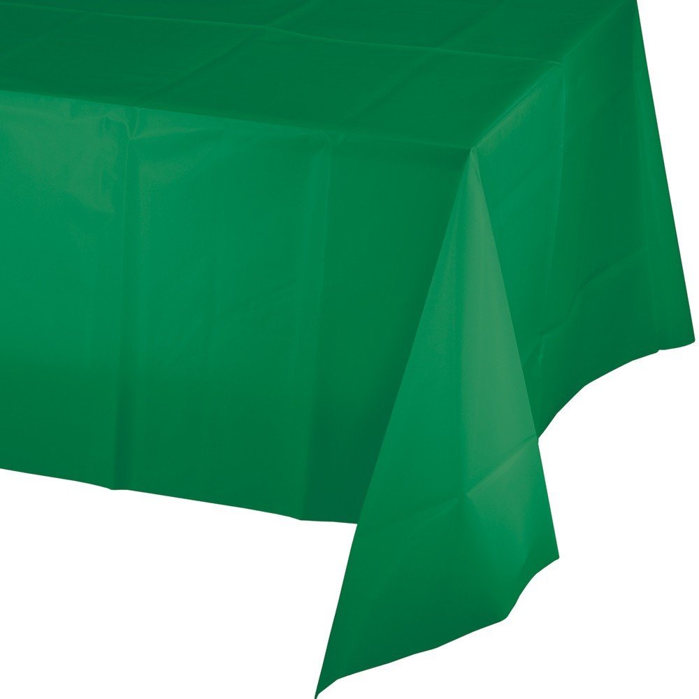 EMERALD GREEN SQUARE PLASTIC TABLE COVER