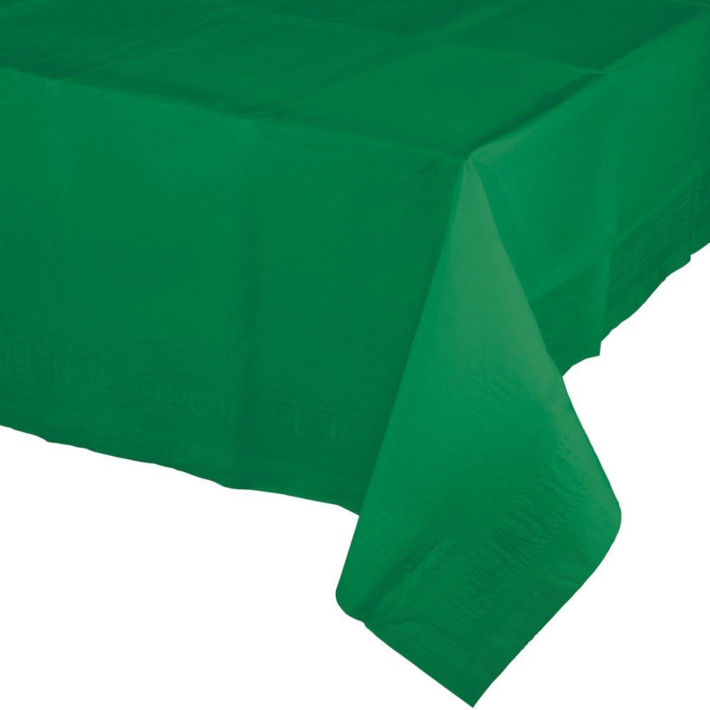 EMERALD GREEN SQUARE PLASTIC LINED TABLE COVER