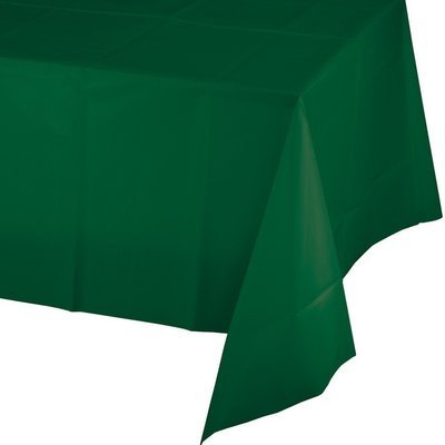 HUNTER GREEN PLASTIC TABLE COVER