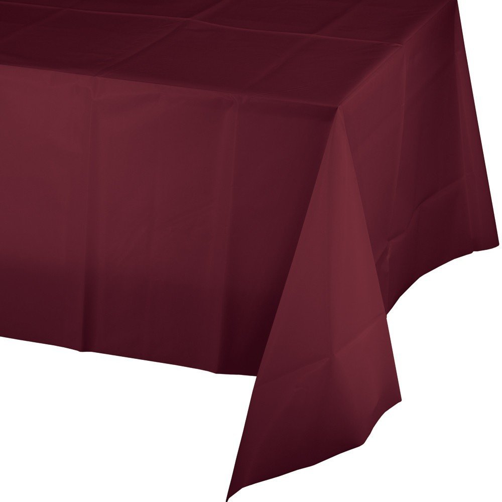 BURGANDY  PLASTIC TABLE COVER