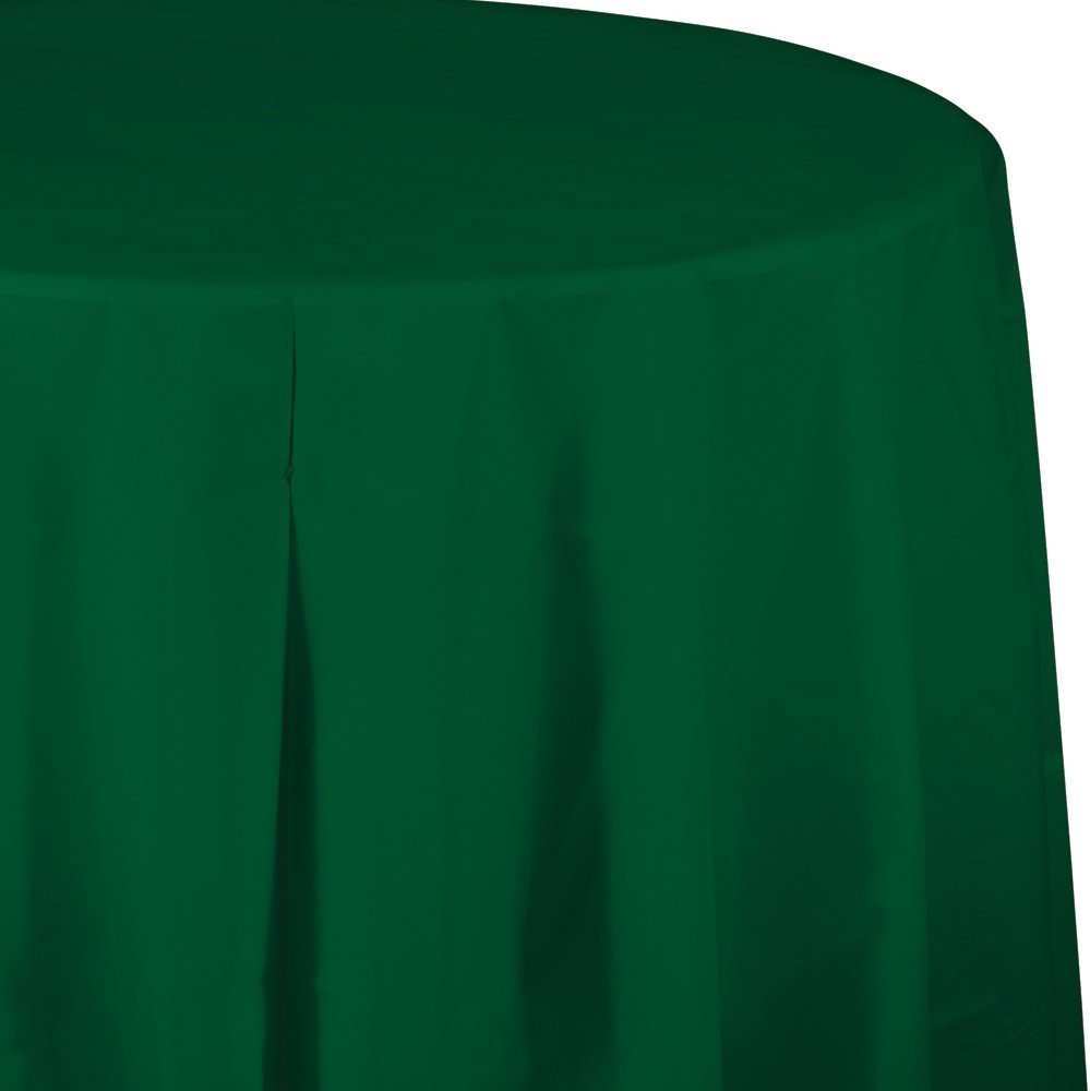 HUNTER GREEN ROUND  PLASTIC TABLE COVER