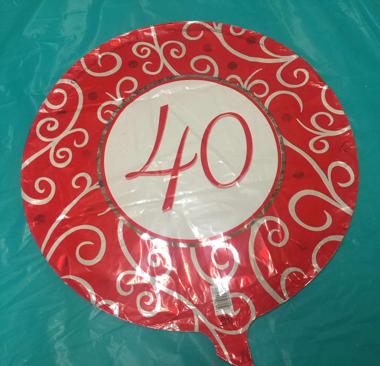 Numbered 40 balloon