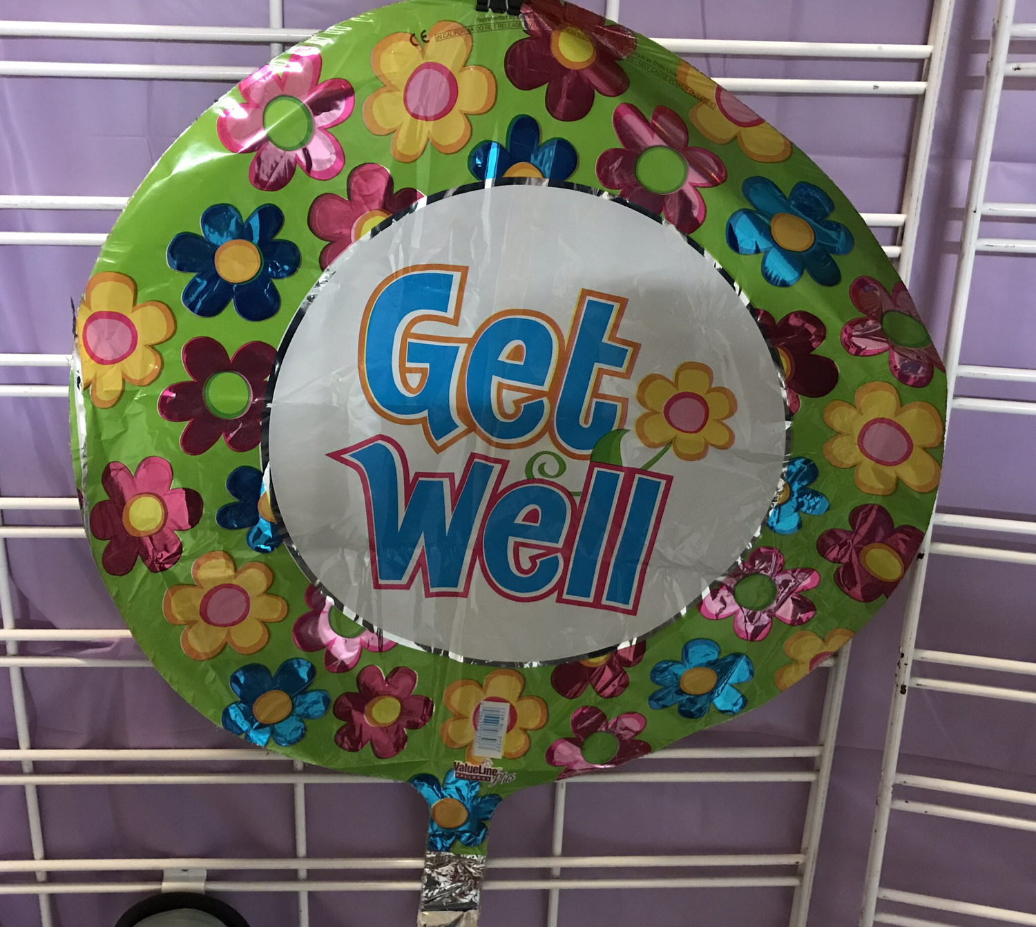 Get well Mylar balloon