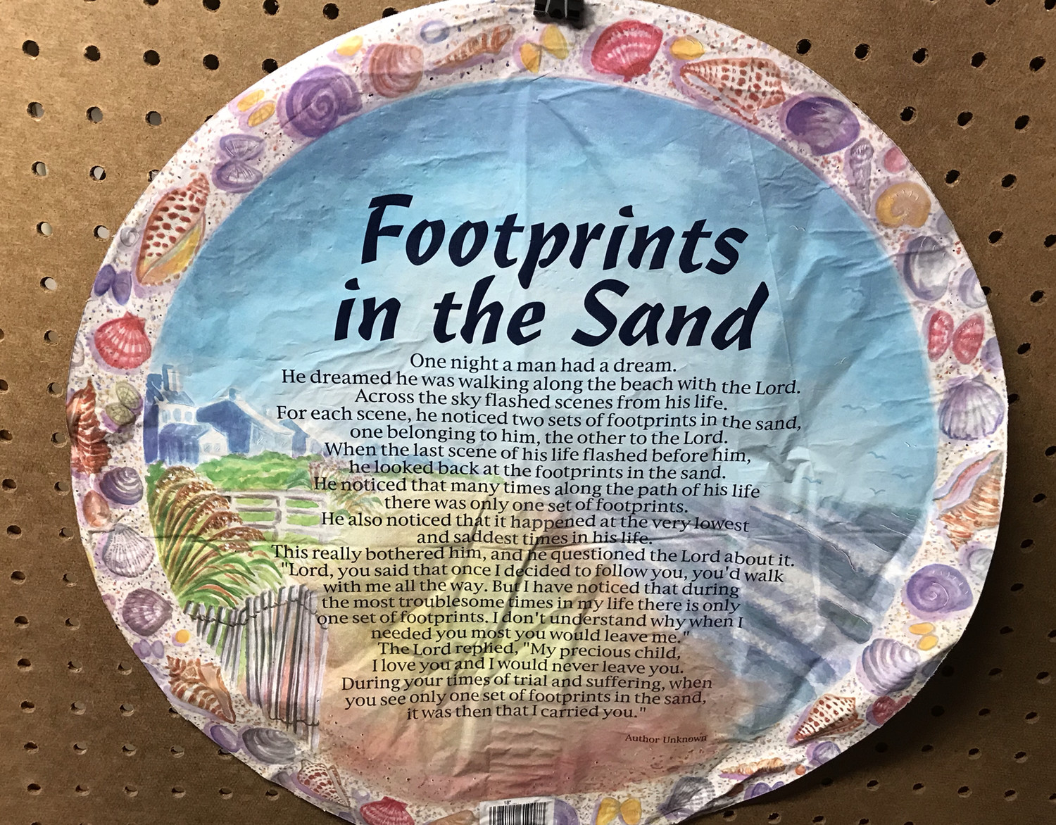 Footprints in the sand Mylar balloon 