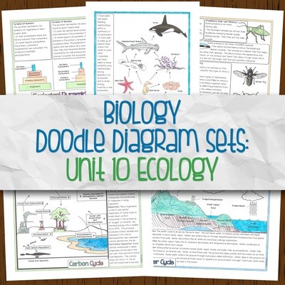 Biology Unit 10 Doodle Diagram Sets for Ecology