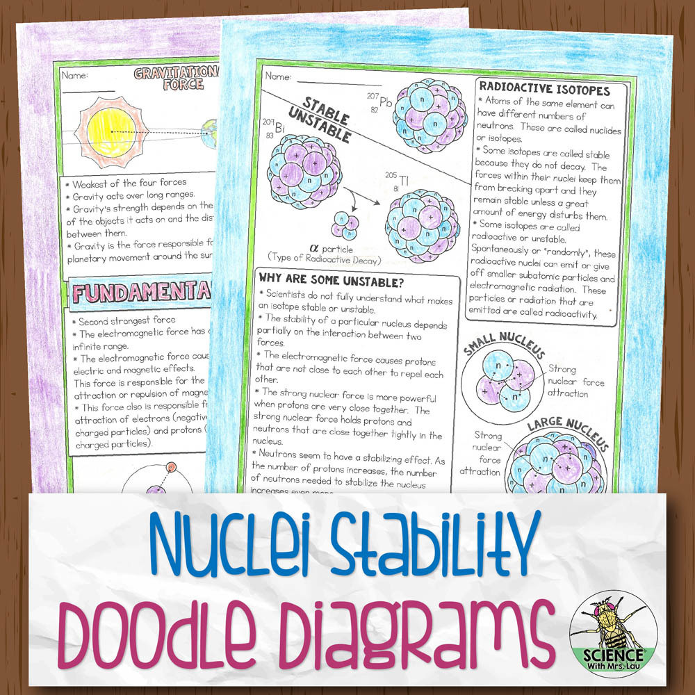 Forces of Nature and Nuclei Stability Doodle Diagram Notes