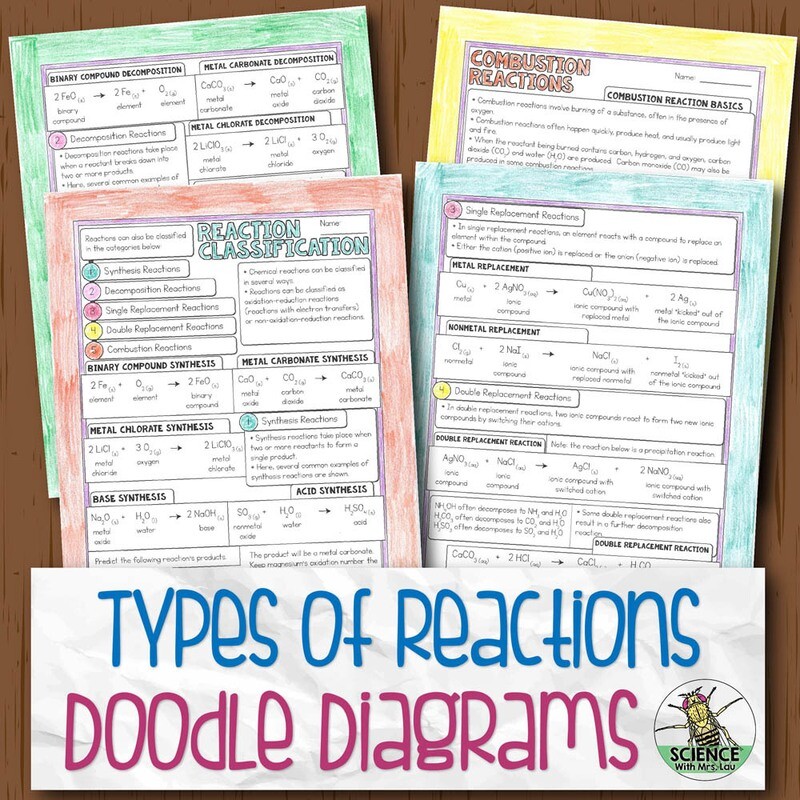 Types of Reactions Doodle Diagram Notes