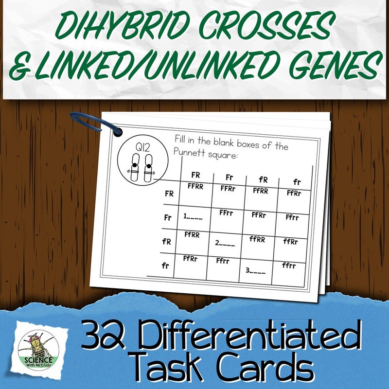 Dihybrid Cross and Linked &amp; Unlinked Genes Task Cards