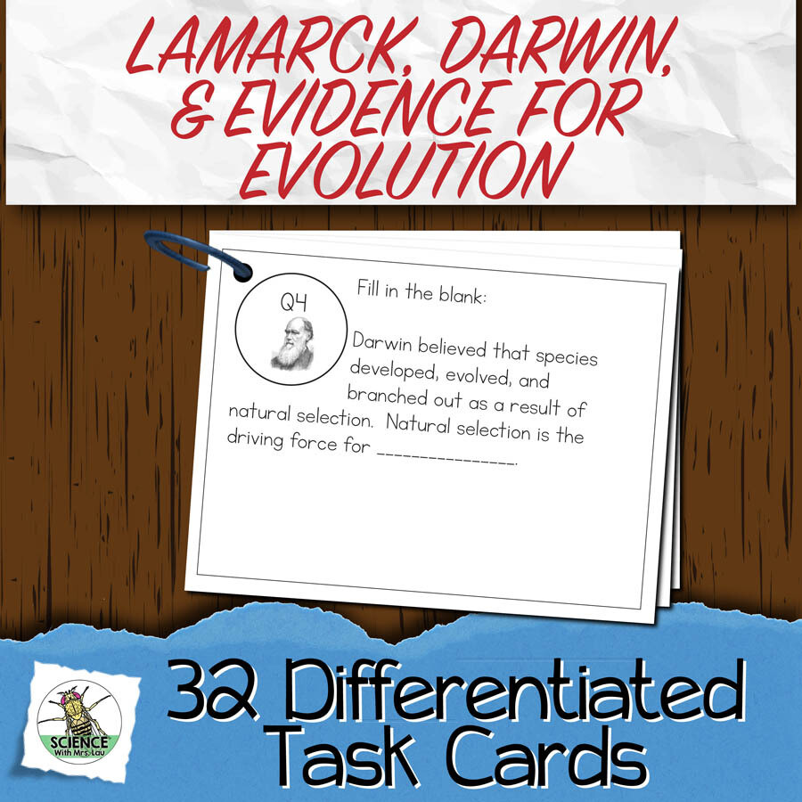 Lamarck, Darwin, and Evidence Task Cards