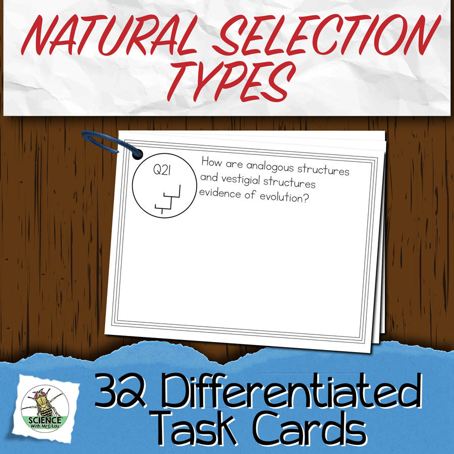 Natural Selection Types and Sexual Selection Task Cards