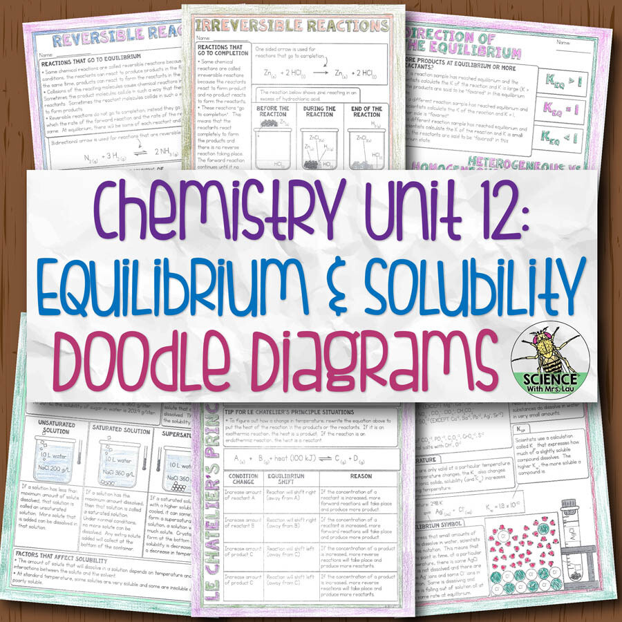Chemistry Unit 12 Equilibrium and Solutions Doodle Diagrams