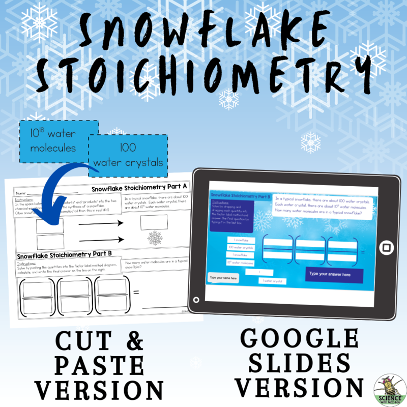 Snowflake Stoichiometry Activity for Google Slides