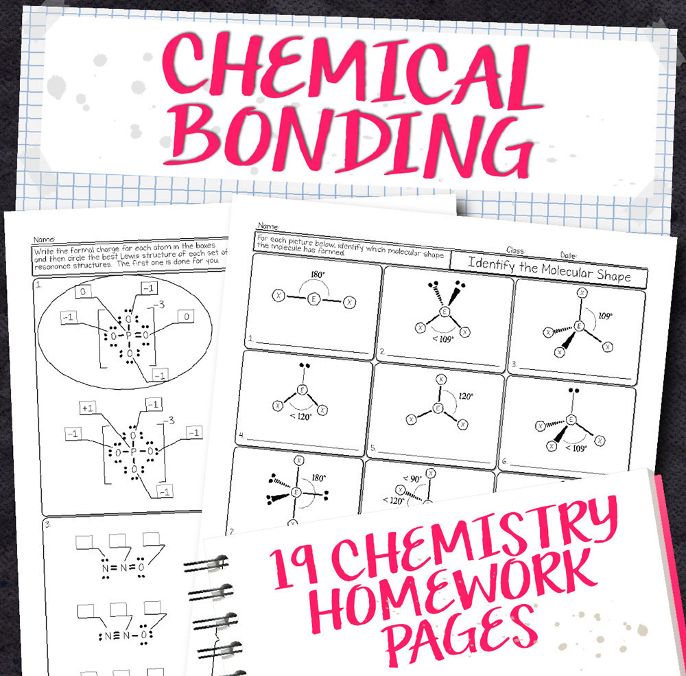 Chemistry Unit 22: Chemical Bonding Homework Pages In Chemical Bonding Worksheet Key