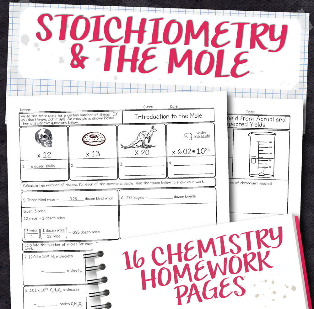 Chemistry Unit 9: Stoichiometry Homework Pages | Store - Science and Math  with Mrs. Lau