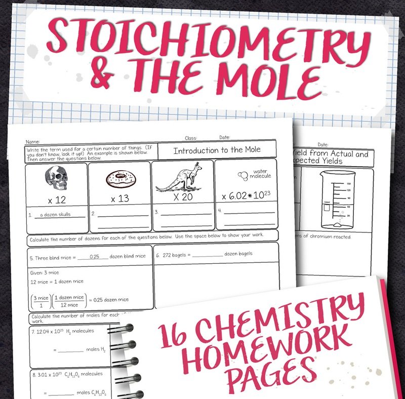 Chemistry Unit 9: Stoichiometry Homework Pages