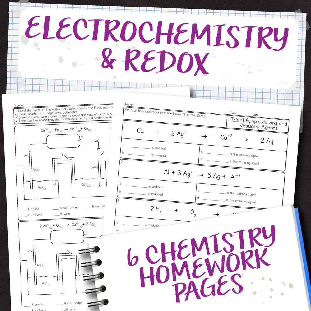 Chemistry Unit 16: Electrochemistry Homework Pages