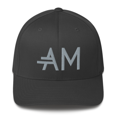 Men's A.M Grey Structured Twill Cap